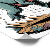 Poster Stegosaurus en fuite (Coin)