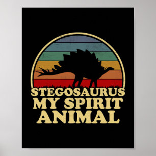 Poster Stegosaurus Mon Esprit Animal Dinosaure Amoureux