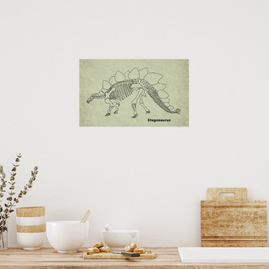 Poster Stegosaurus Skeleton (Cuisine)
