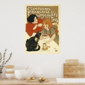 Poster Steinlen - Chats : Compagnie Francaise des Chocola (Cuisine)