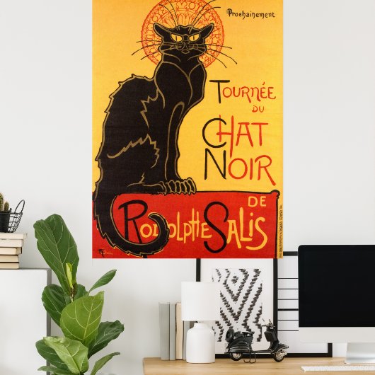 Poster Steinlen : Conversation Noir (Bureau à domicile)