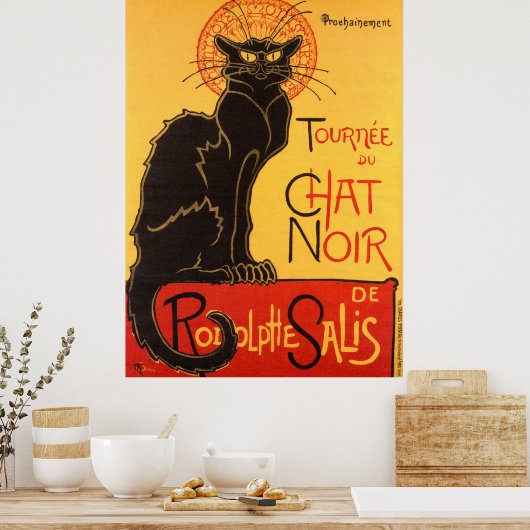 Poster Steinlen : Conversation Noir (Cuisine)