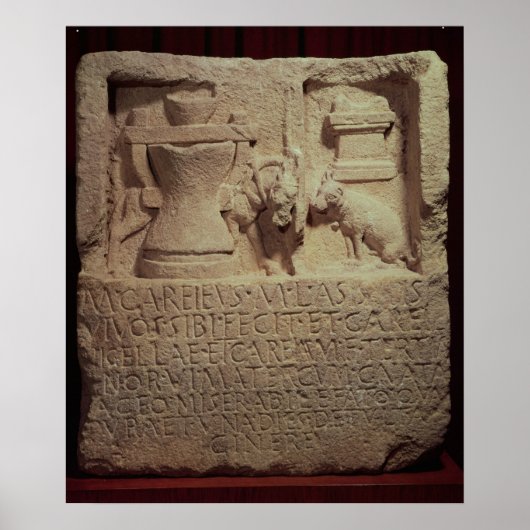 Poster Stele du meunier Marcus Careius Asisa (Devant)