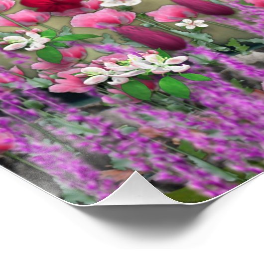 Poster Stella en Fleurs I, Chocolat & Crème Chat Siamese (Coin)