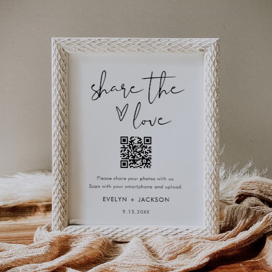 Poster STELLA Partager Love Mariage Photo QR Code