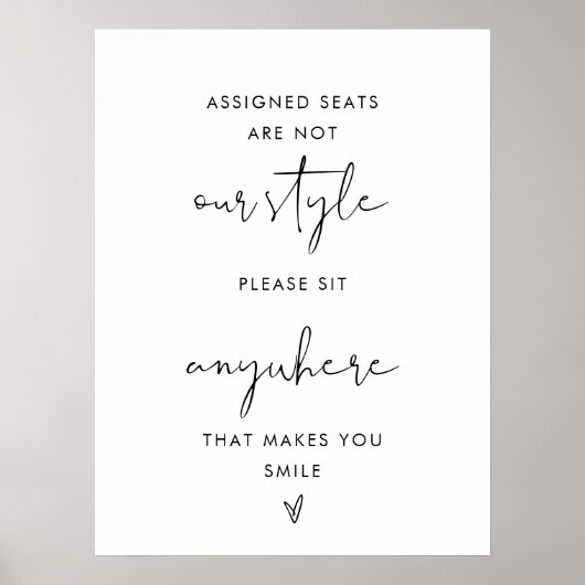 Poster STELLA Sit Anywhere, Aucun Mariage de siège affect (Devant)