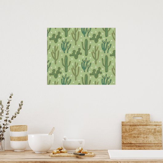 Poster Step de Southwest | Cactus Pattern (Cuisine)