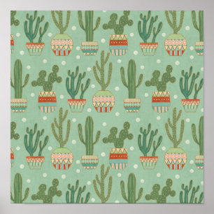 Poster Step de Southwest Potted Cactus