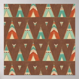 Poster Step de Southwest   Teal Teepee