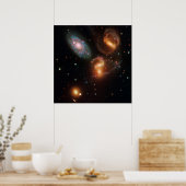 Poster Stephans Quintet espace profond étoile galaxie clu (Cuisine)