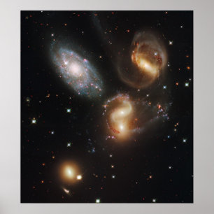 Poster Stephan's Quintet Galaxies (Hubble Telescope)