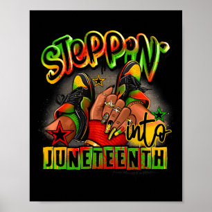 Poster Steppin' Into JunetDix Ancêtres Melanin Chaussures