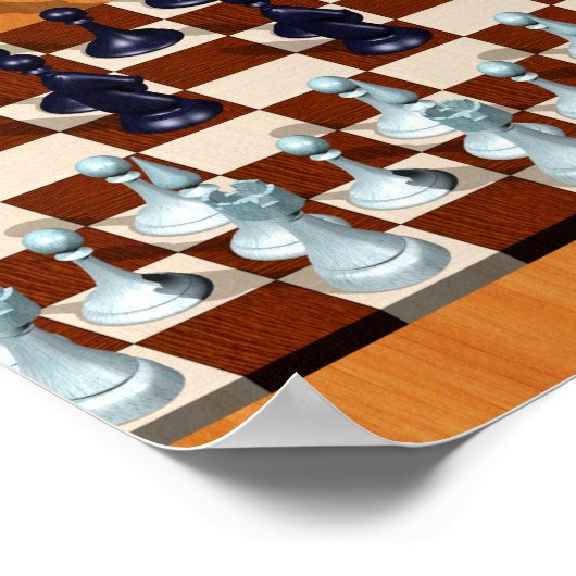 Poster stéréogramme 3D d'échecs infini (Coin)