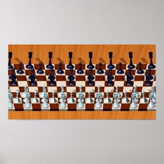Poster stéréogramme 3D d'échecs infini (Devant)