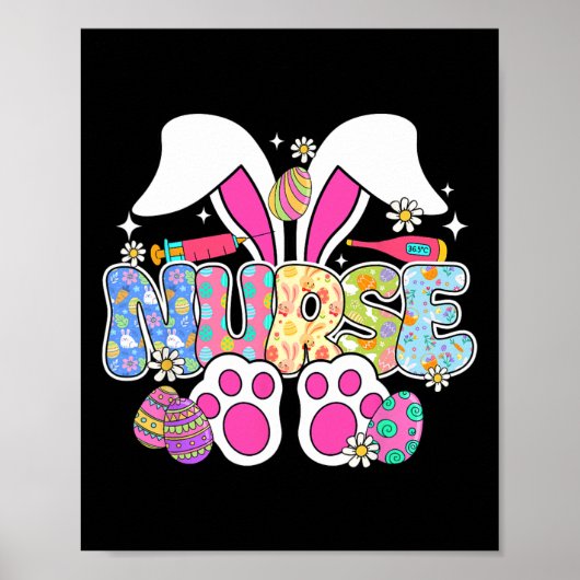 Poster Stéthoscope de vie d'infirmière Infirmière Lapin d (Devant)