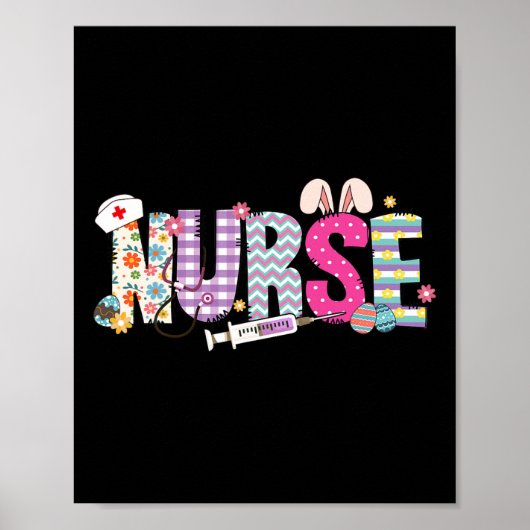 Poster Stéthoscope de vie d'infirmière Infirmière Lapin d (Devant)