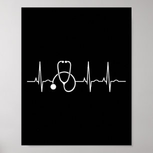 Poster Stethoscope Heartbeat Ekg Infirmière Médicale Doct