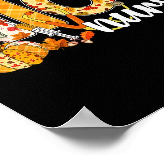 Poster Stethoscope Nicu Infirmière Automne Yall Feuilles  (Coin)