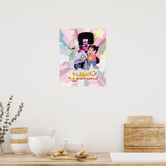 Poster Steven Universe | Crystal Gem Group Huddle (Cuisine)