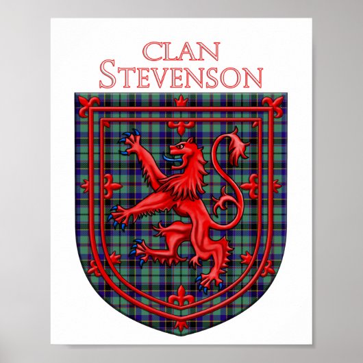 Poster Stevenson Tartan Scottish Plaid Lion Rampant (Devant)