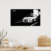 Poster STI WRX Rolling Shot with Drift Logo (Cuisine)