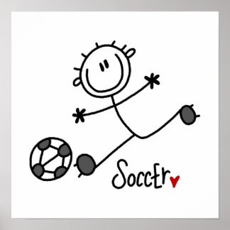 Poster Stick de base Figure Soccer Player T-shirts et cad