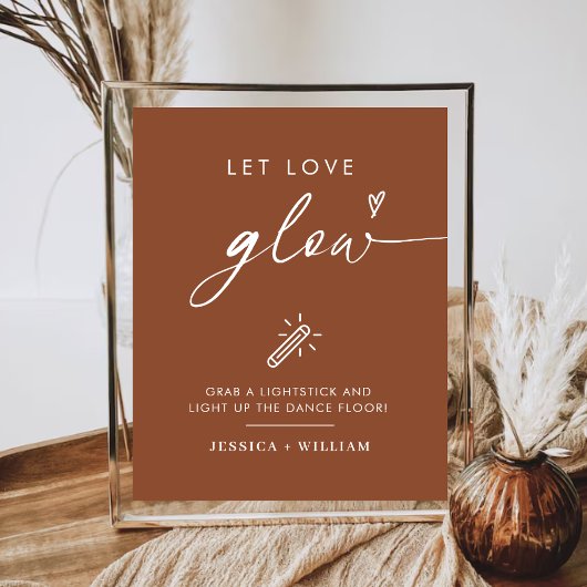 Poster Stick en terre cuite Laisser l'amour Mariage brill