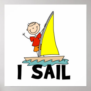 Poster Stick Figure Boy I Sail