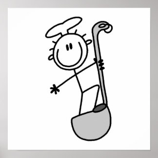 Poster Stick Figure Chef Avec Lame