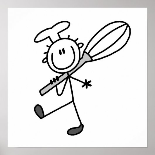 Poster Stick Figure Chef Avec Whisk (Devant)