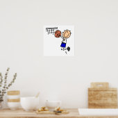 Poster Stick Figure de basket-ball T-shirs et cadeaux (Cuisine)