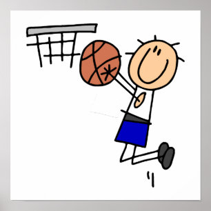 Poster Stick Figure de basket-ball T-shirs et cadeaux