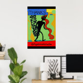 Poster Stick Man, Ajouter du texte, modifier (Bureau à domicile)