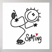 Poster Stick simple Figure Patinage de glace T-shirts et (Devant)