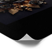 Poster Sticker 3d Gold Black Roses #4 (Coin)
