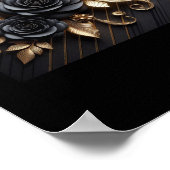 Poster Sticker 3d Gold Black Roses #7 (Coin)