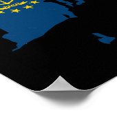 Poster Sticker à drapeau de carte de l'île Rhode (Coin)