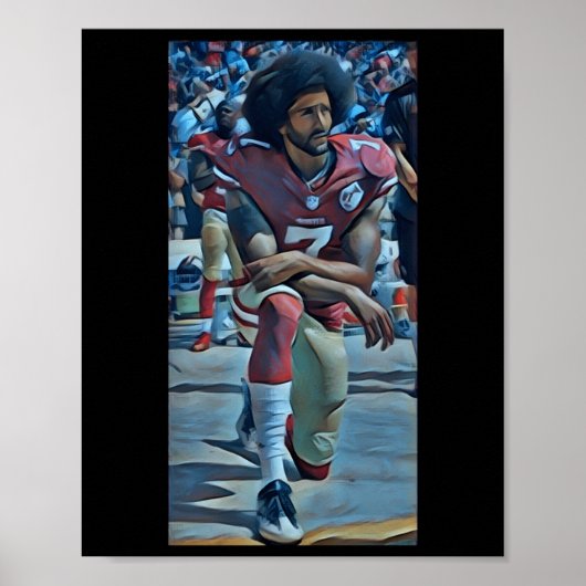 Poster Sticker à genoux Colin Kaepernick (Devant)