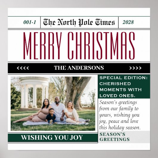 Poster Sticker à thème du journal de Noël (Devant)