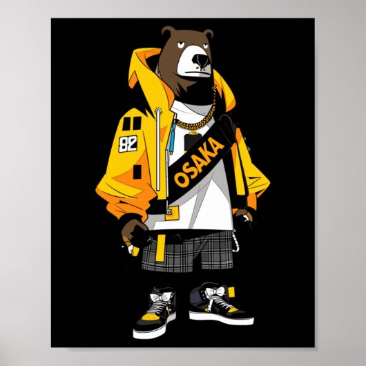Poster Sticker Boutique Bruin (Devant)