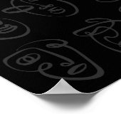 Poster Sticker de collection de faces de ligne Abstraite (Coin)