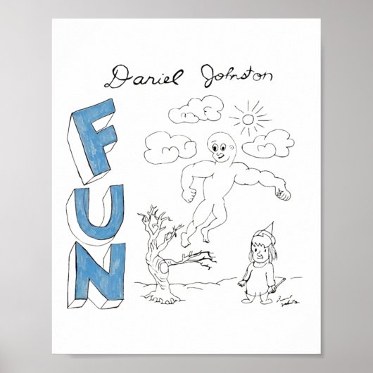 Poster Sticker de dessin amusant Daniel Johnston (Devant)