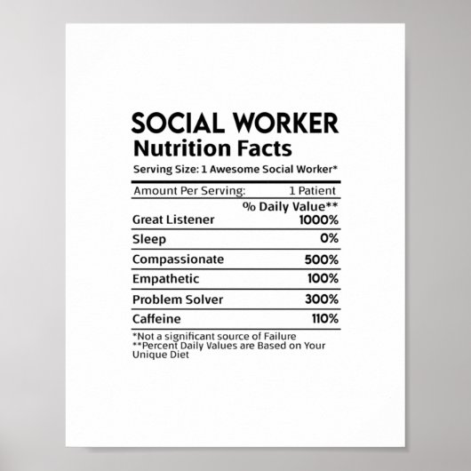 Poster Sticker de la valeur nutritive des travailleurs so (Devant)
