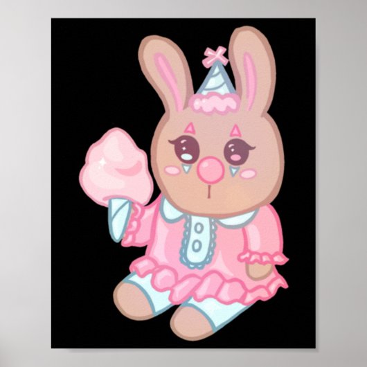 Poster Sticker de lapin clown (Devant)