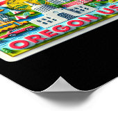Poster Sticker De L'État De L'Oregon Aux États-Unis (Coin)