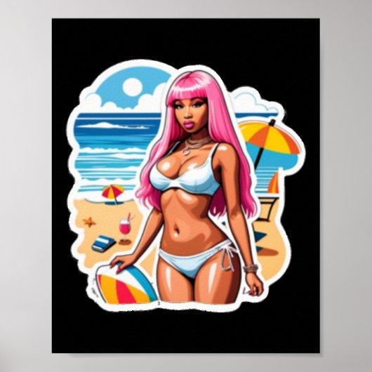 Poster Sticker de plage Nicki Minaj (Devant)