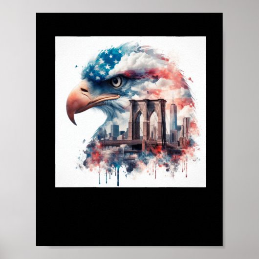 Poster Sticker Eagle Usa (Devant)