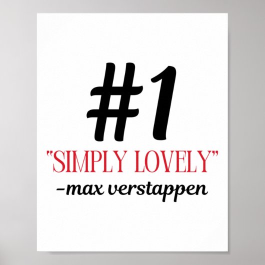 Poster Sticker F1 Max Simply Lovely (Devant)