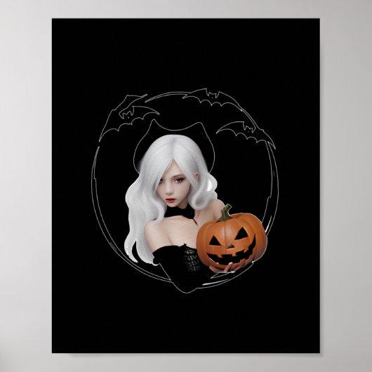 Poster Sticker Festivals Fille Halloween (Devant)