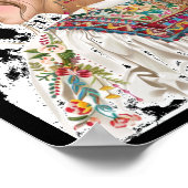 Poster Sticker Fille Avec Fleurs1 (Coin)